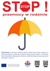 Plakat: Stop Przemocy, Aplikcja mobilna "Twój parasol"